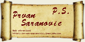 Prvan Šaranović vizit kartica